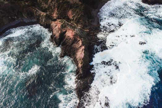 Cliffs along Disturbed Sea