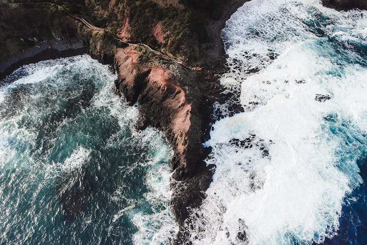 Cliffs Along Disturbed Sea