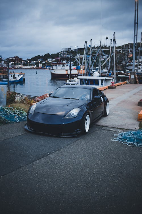A Nissan 350z at a Dock