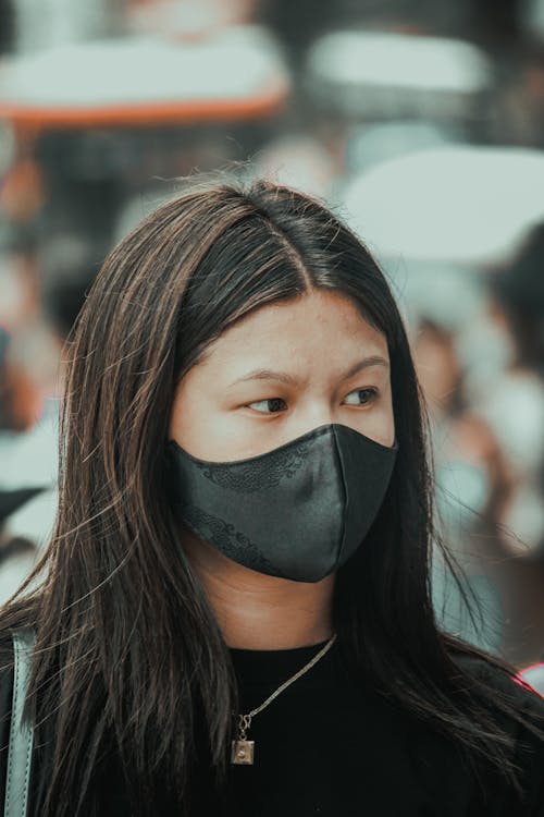 A Woman Wearing a Face Mask