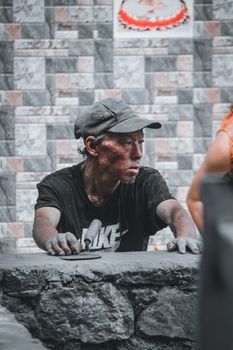 working hard old man