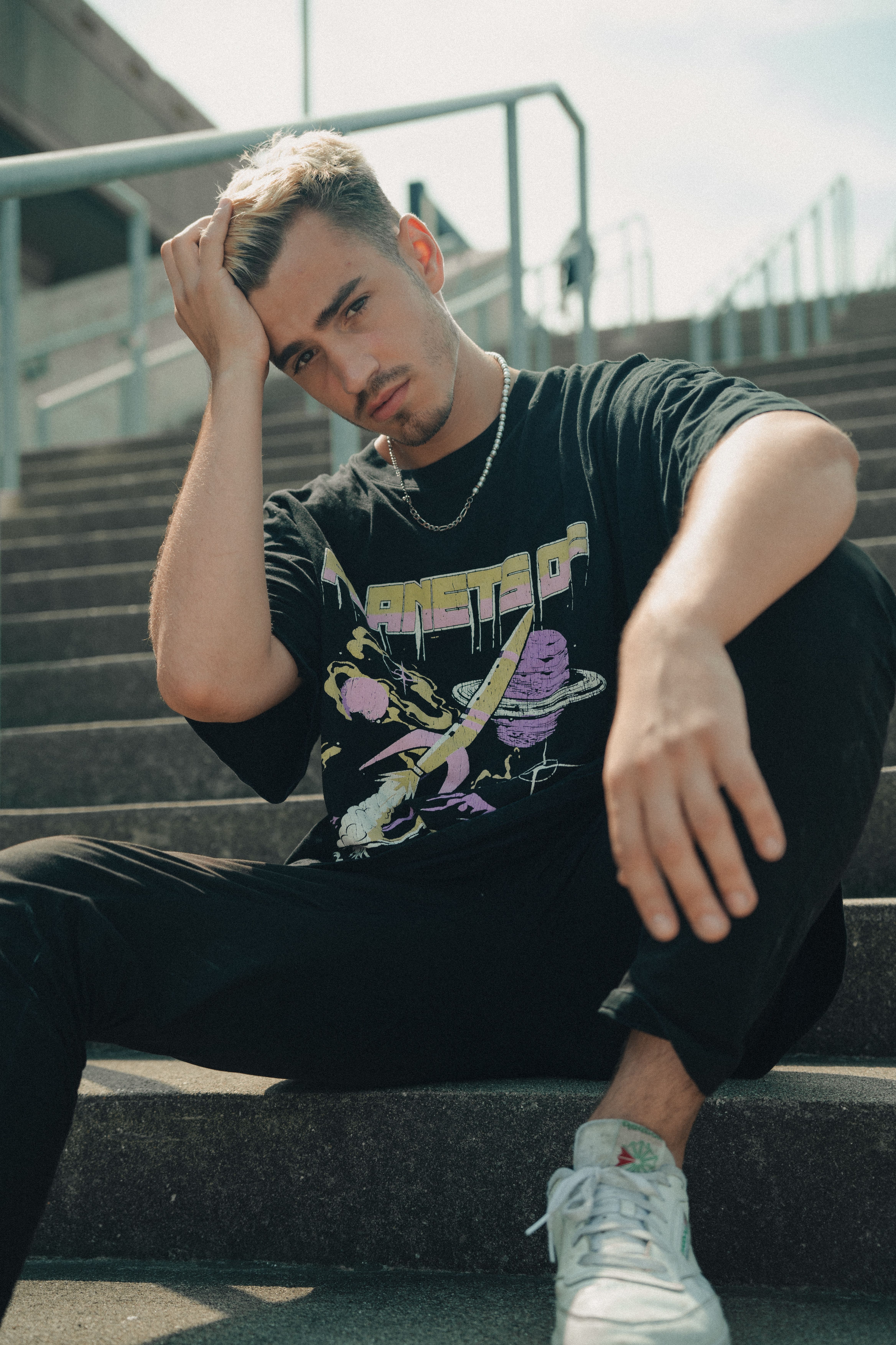 Camiseta Oversized Preta Estampada