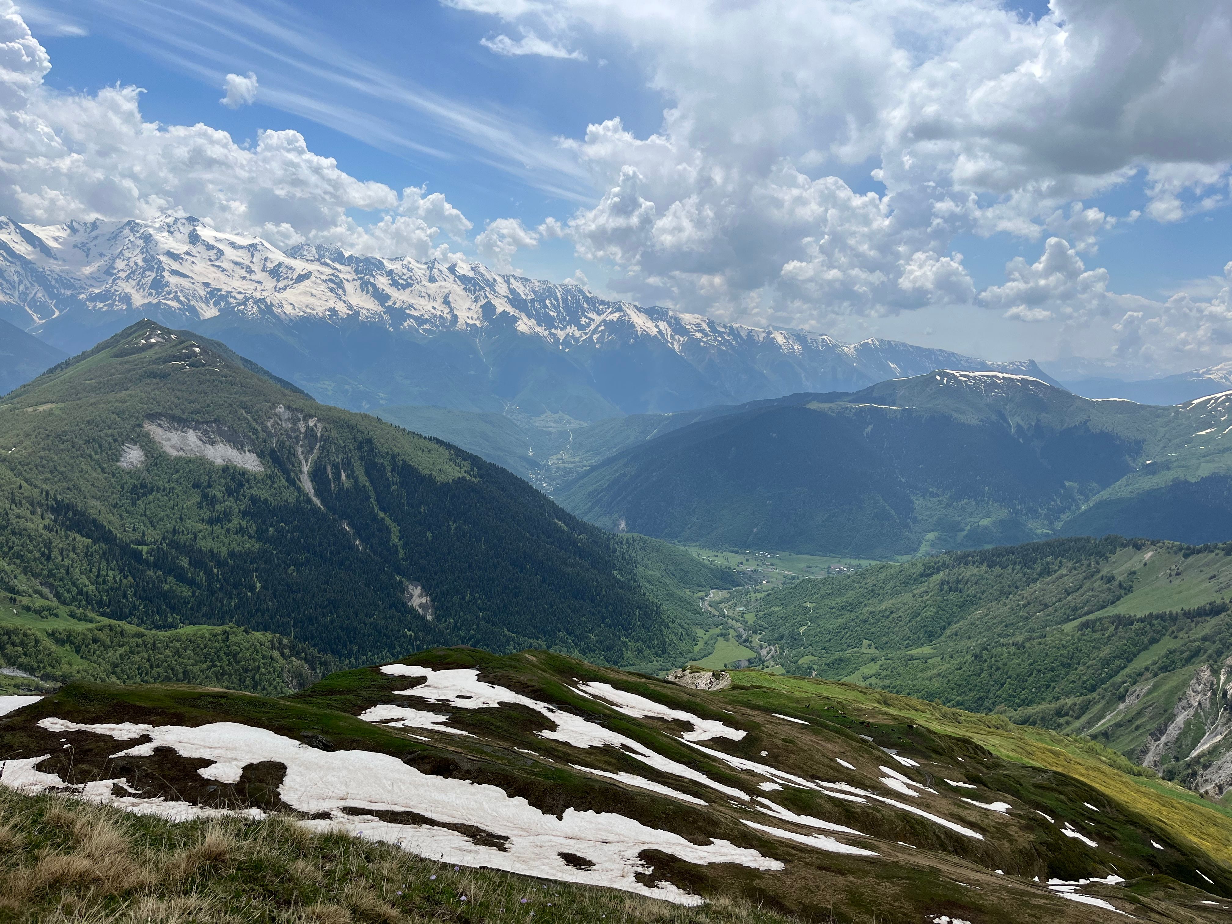 Green and White Mountains Under White Clouds and Blue Sky · Free Stock ...