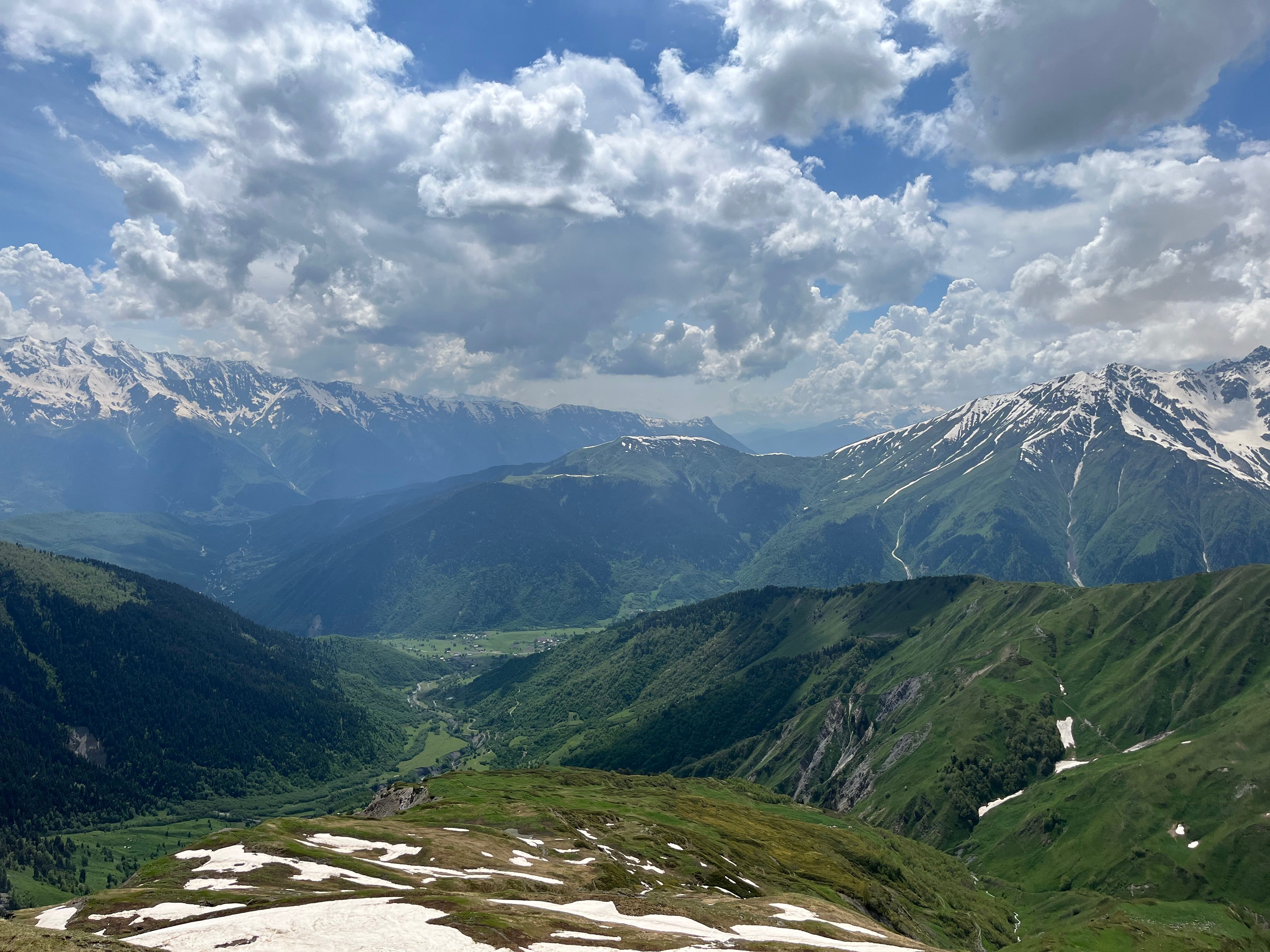 Green Mountains Under White Clouds · Free Stock Photo
