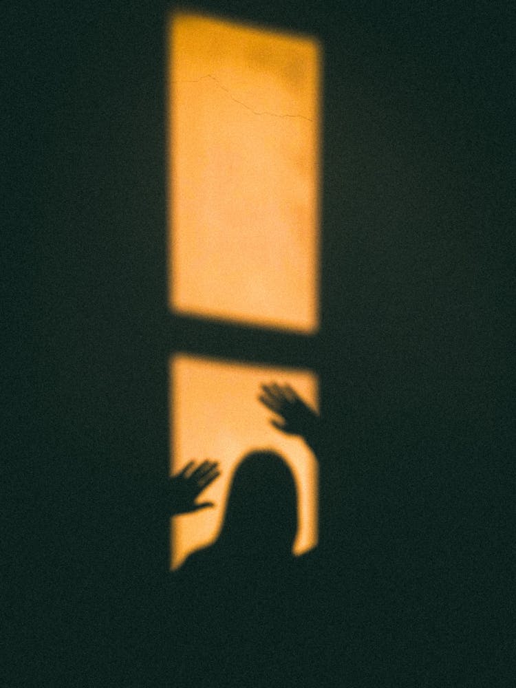 Shadow Of A Person On A Window