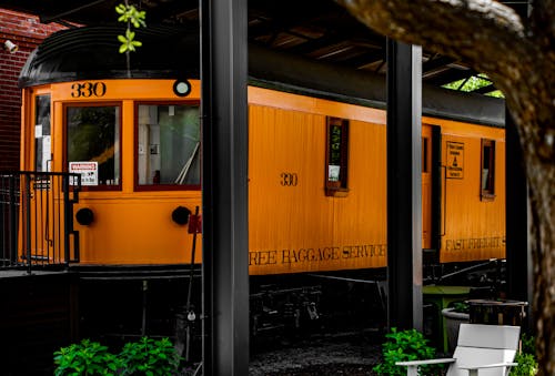 Orange Wagon of Freight Train