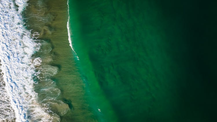 Drone Shot Of Sea Waves