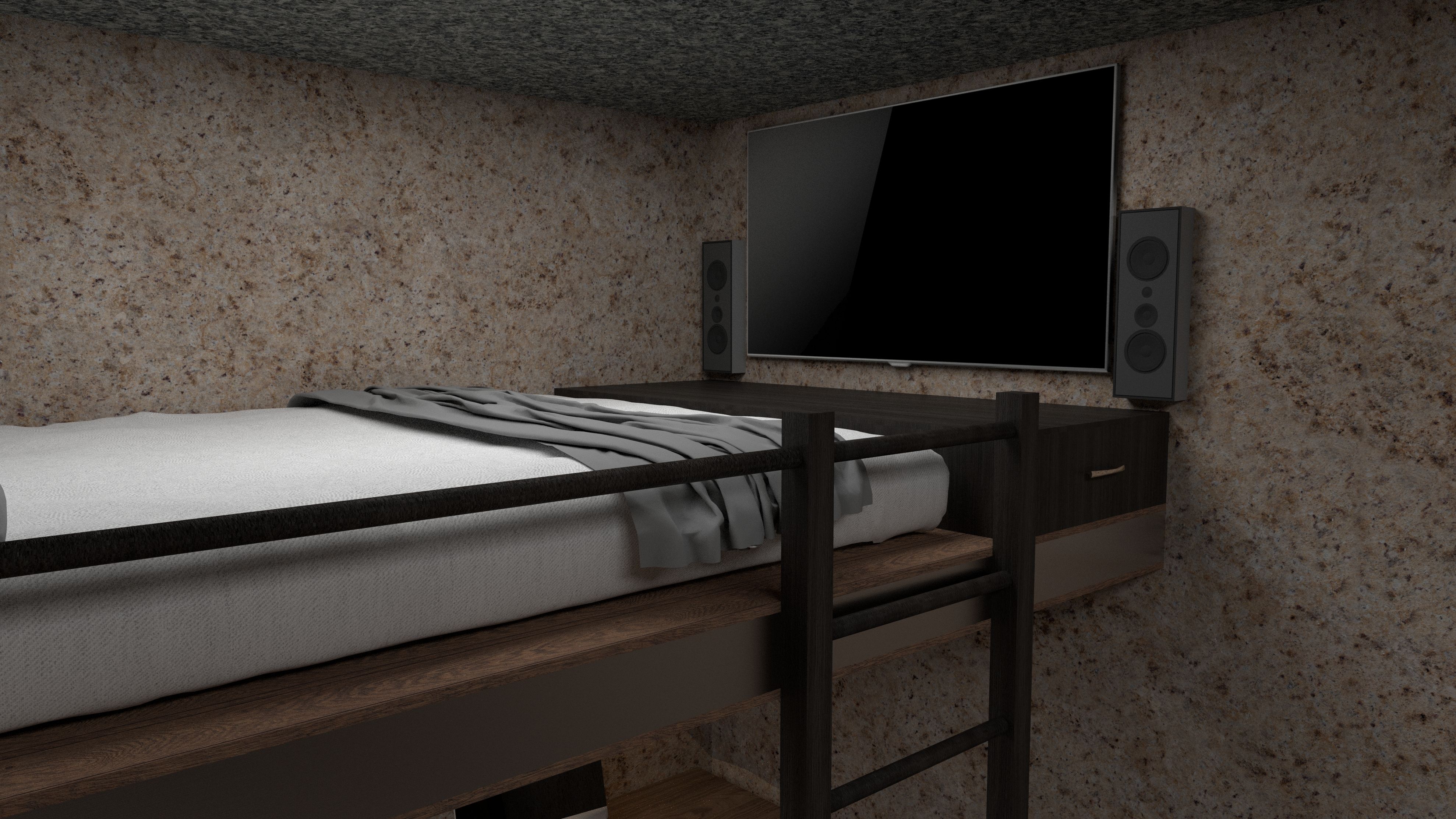 A 3D Rendering of a Loft Type Bedroom · Free Stock Photo