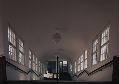 Low Angle Shot of a Corridor Ceiling