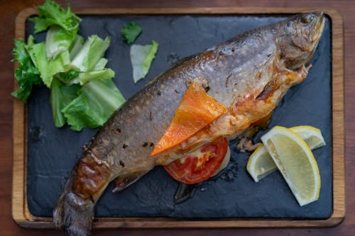 Close-Up Shot of a Delicious Cooked Fish