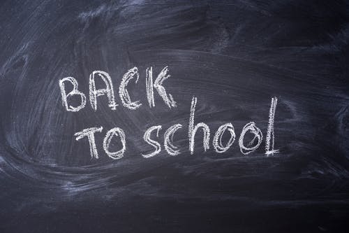 Chalk Text on Balckboard, Back to School