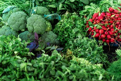 Green and red vegetables