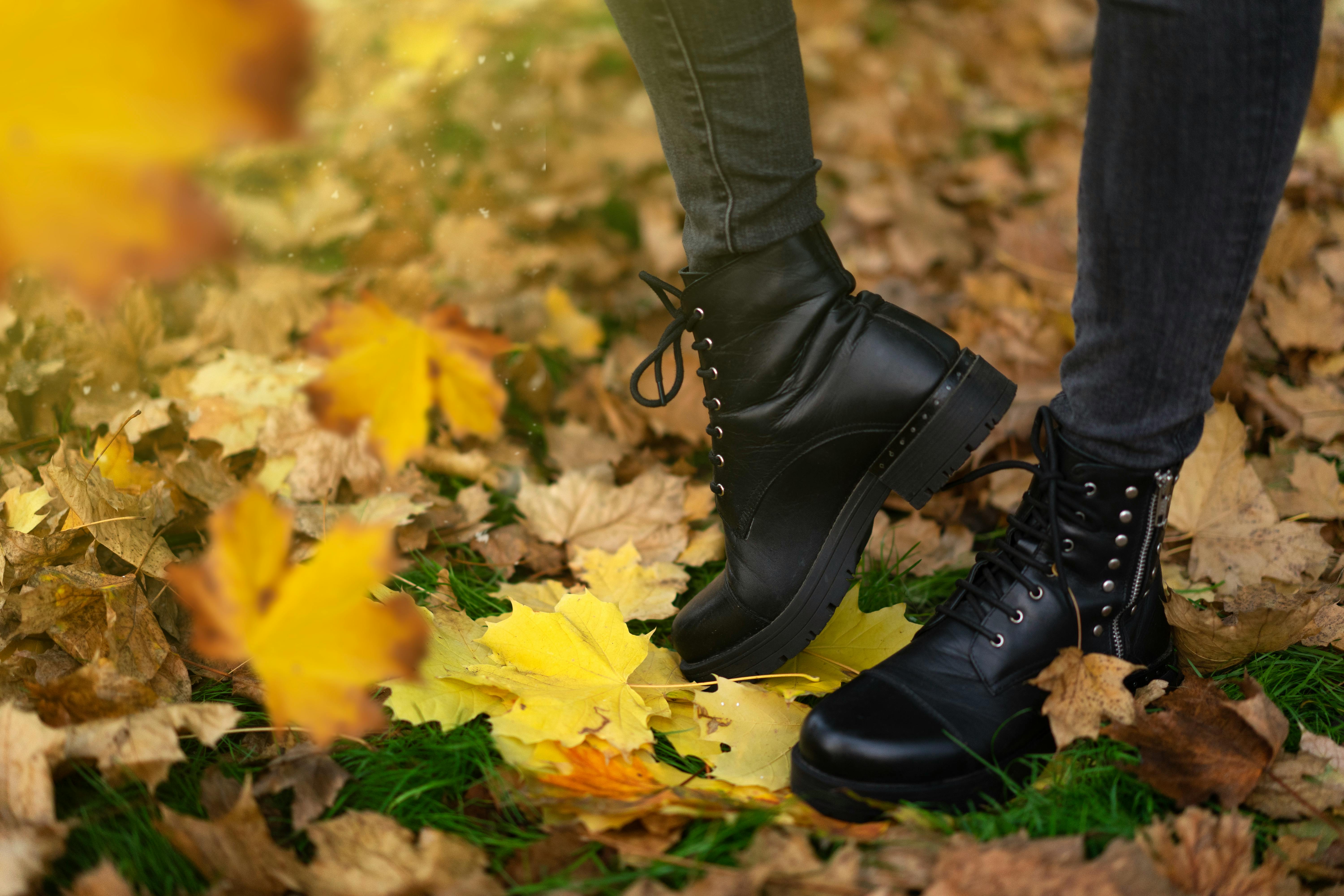 White Boots and Orange Pumpkin on the Stair · Free Stock Photo