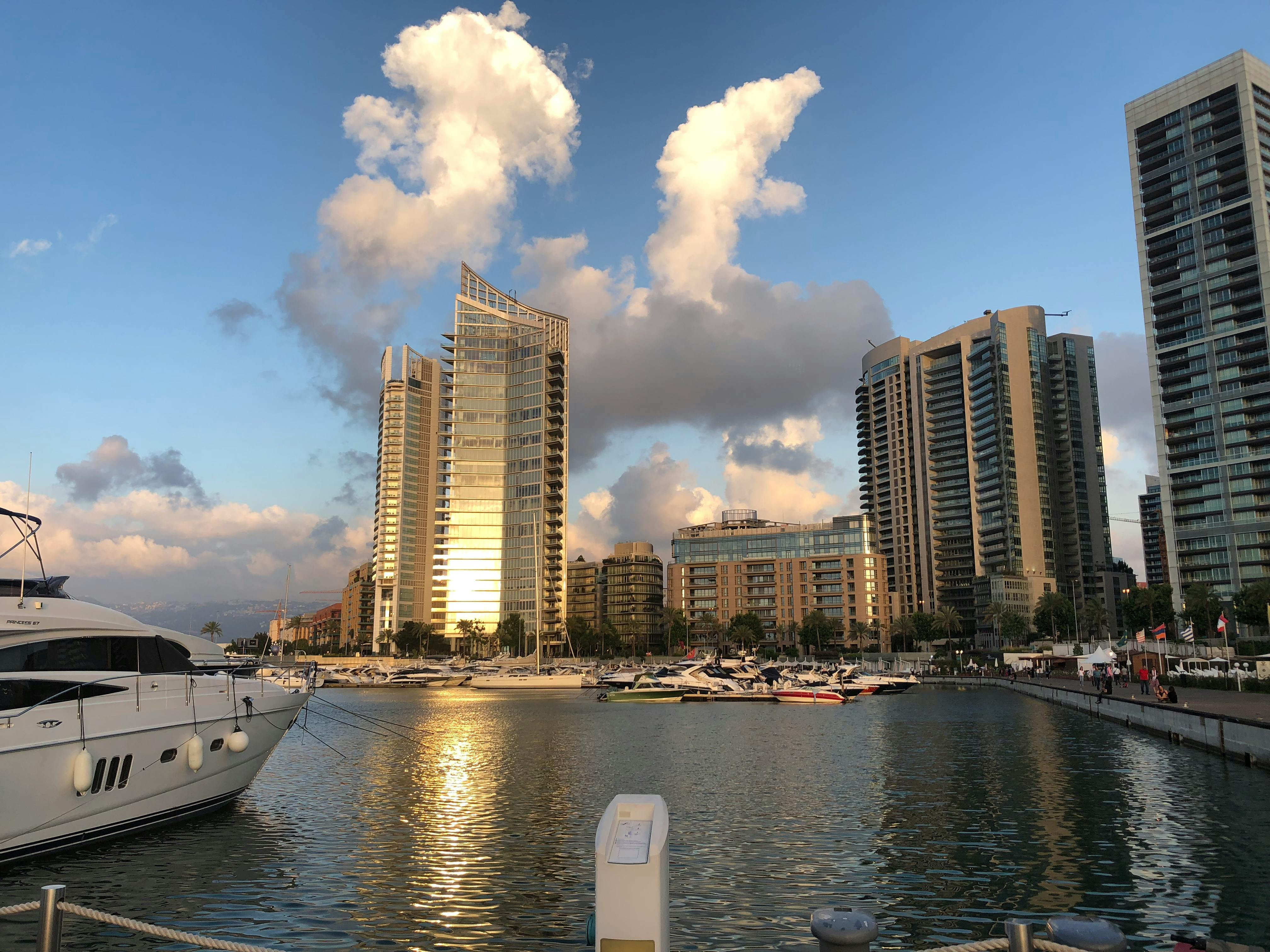 Free stock photo of buildings, clouds form, yachts