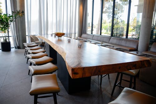 Brown Wooden Table With Chairs