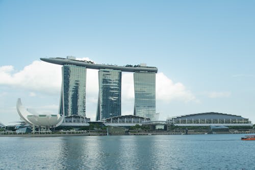 Free Marina Bay Sands Observation Deck Beside the Artscience Museum in Singapore Stock Photo