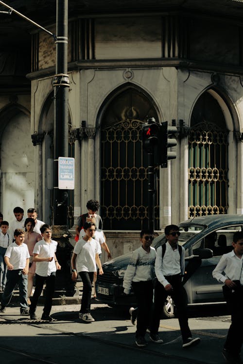 Kids on Street during Red Light