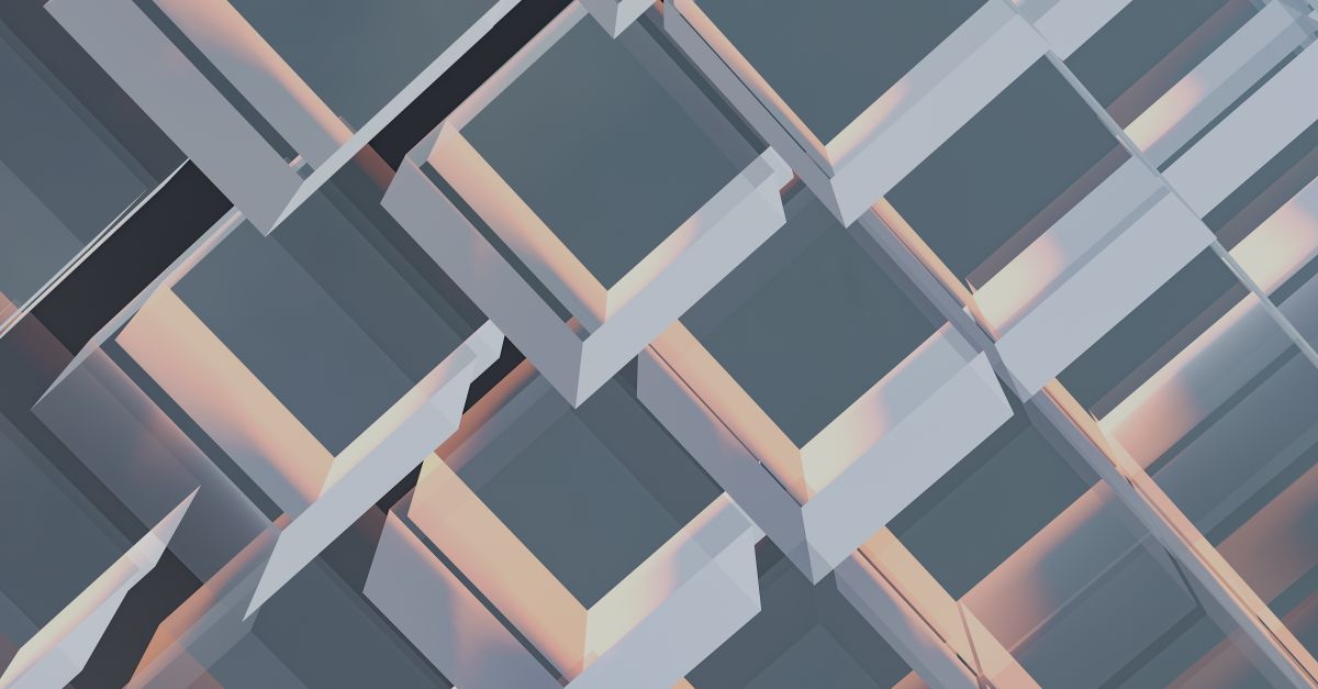 A seamless abstract 3D render with a modern geometric pattern and techno art style.