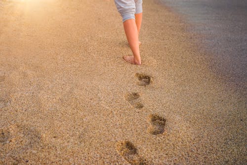 Free Footprints on the Sand  Stock Photo