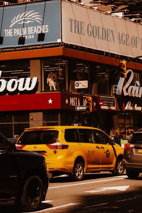 Taxi on City Street