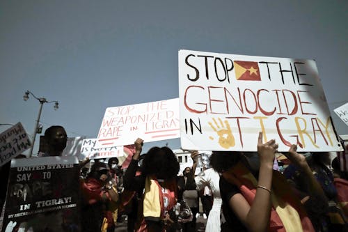 Group of People Protesting in the Street