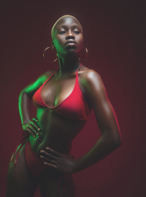 A Woman in Red Bikini