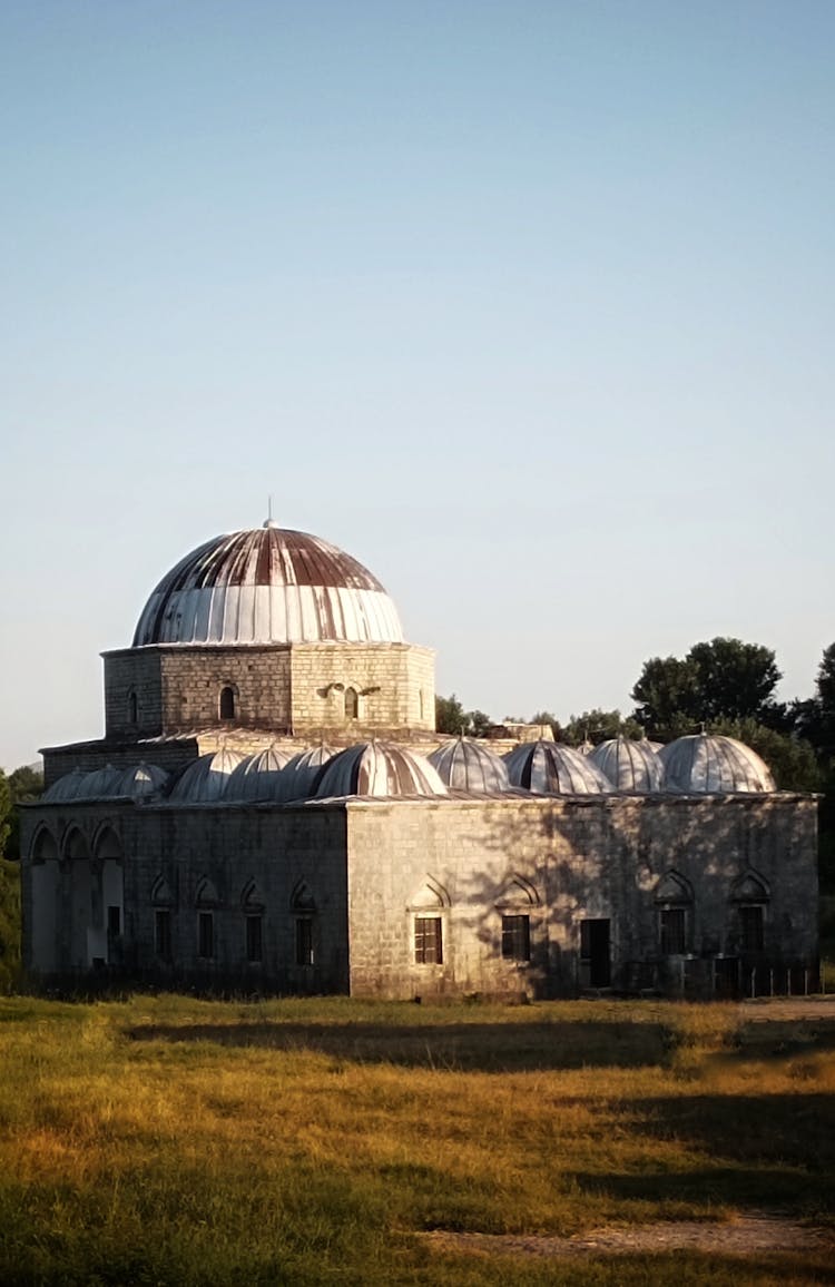 Old Stone Building With Domes In Countryside