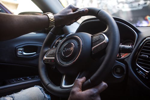 Free Black Jeep Vehicle Steering Wheel Stock Photo