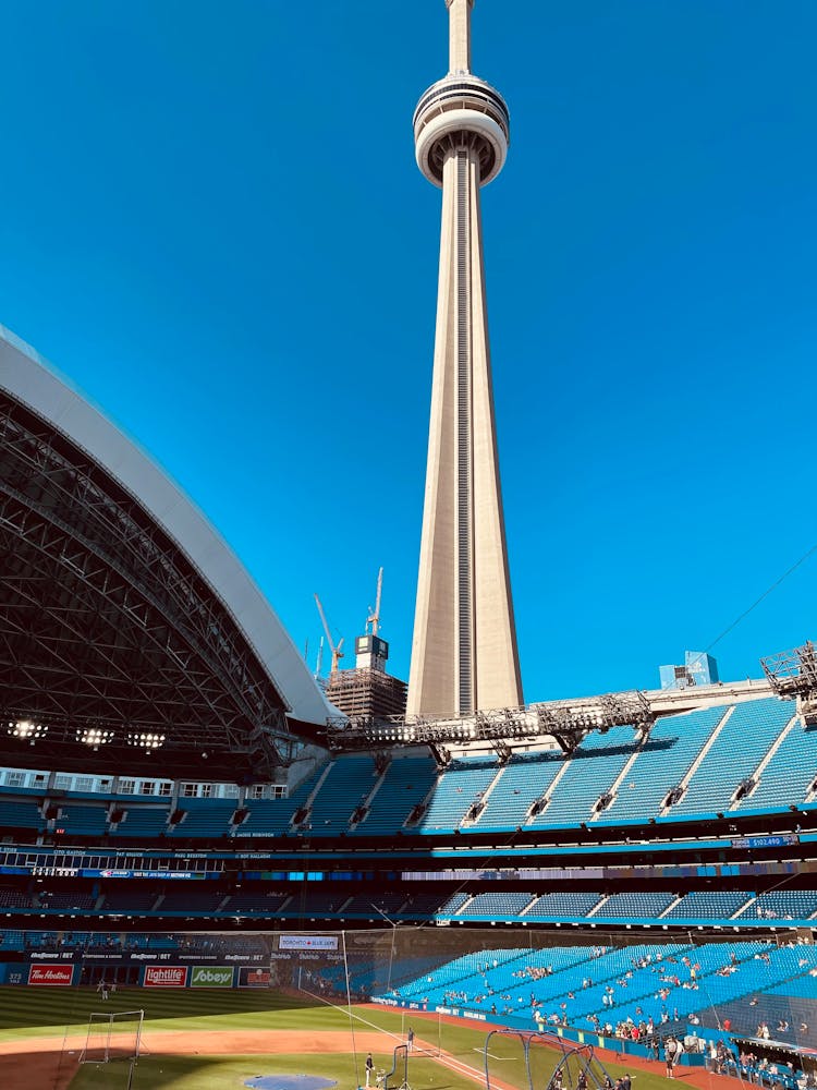 A Stadium Near A White Tower