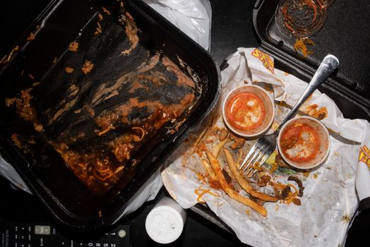 Cooked Food on Black Tray