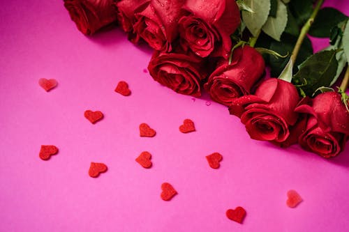 Free Red Roses on the Table Stock Photo