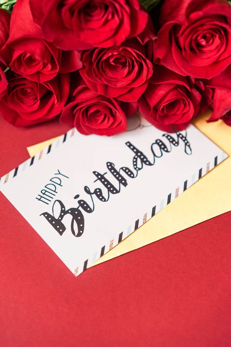 Close-Up Photo Of A Happy Birthday Card