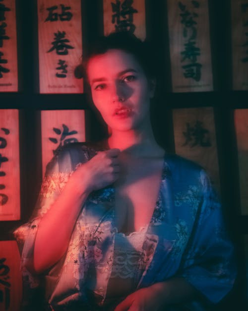 Kostnadsfri bild av delad belysning, Framställ, kimono