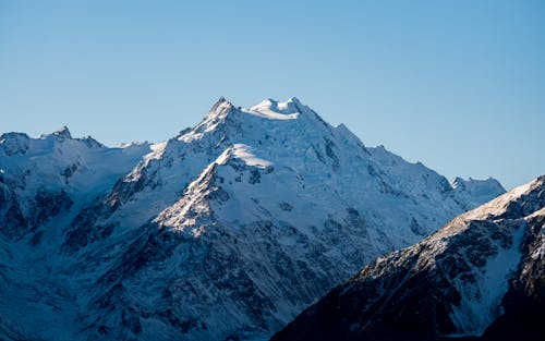 Snow Covered Mountain Under Blue Sky