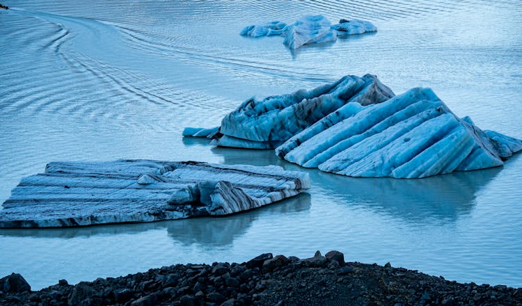 Ice Floating On Water Surface