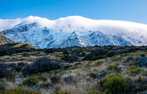 Snow Covered Mountain Under Blue Sky