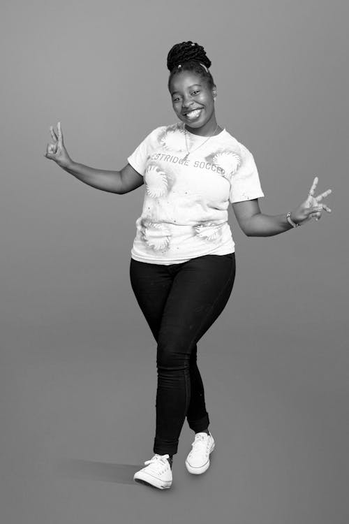 Young Happy Woman Posing in Studio 