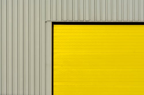 Photo of a Yellow Square on a Grey Background