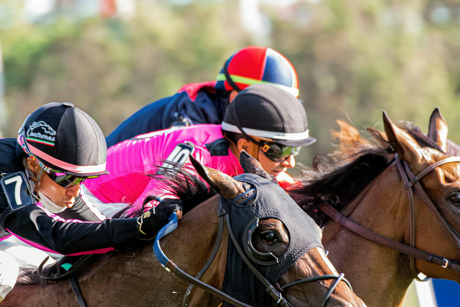 Men in Uniform Riding Horses at Competition