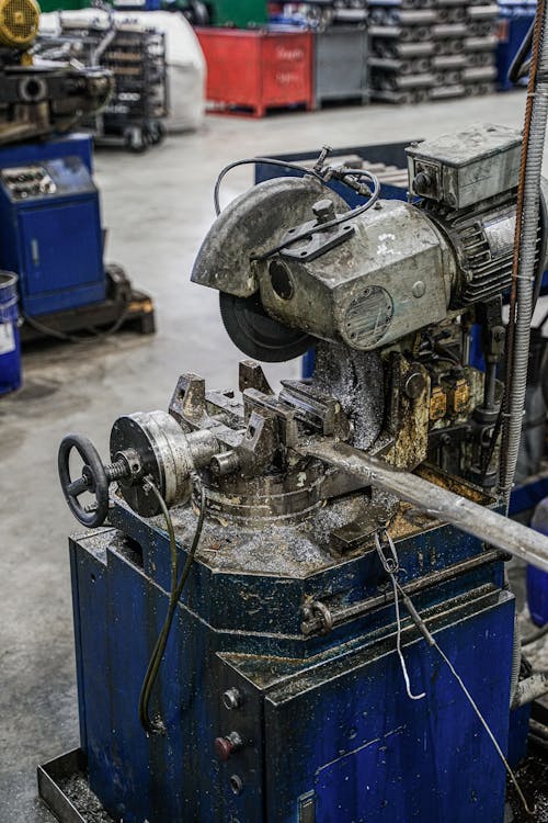 Industrial Table Saw with a Support for Cutting Pipes