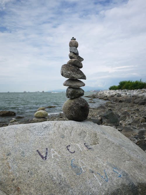 Stacked Stones on a Boulder