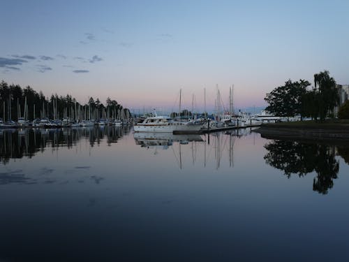 Free stock photo of boats, port, sun down