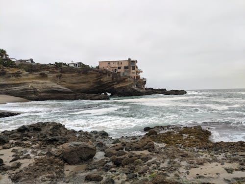 Wavy Sea and Coastline