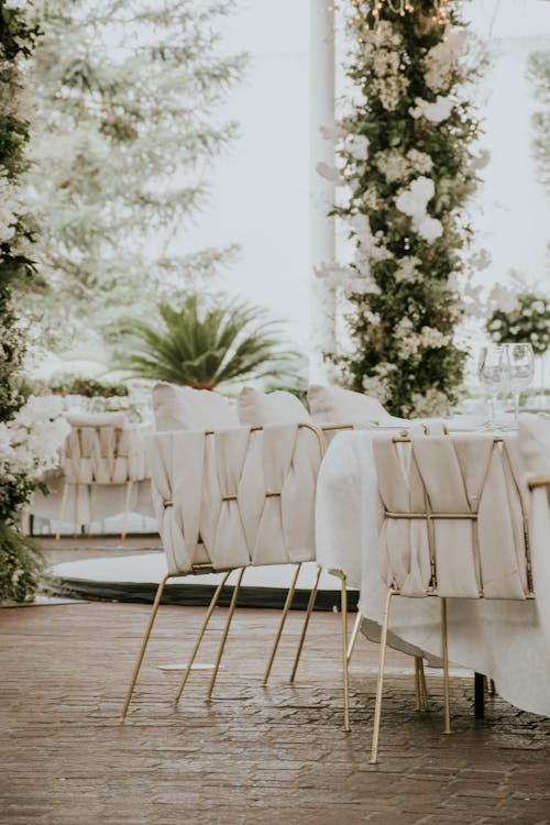 White Interior Decorated with Garlands