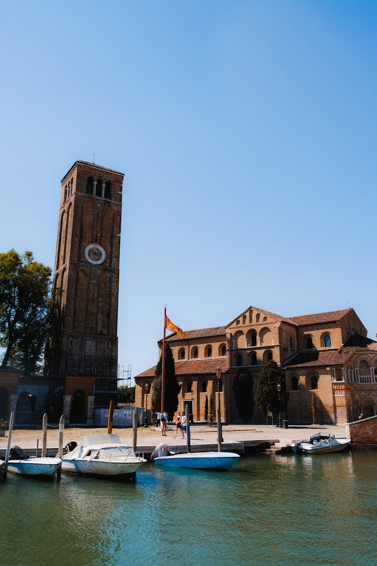 Old Brick Buildings At Canal Pier