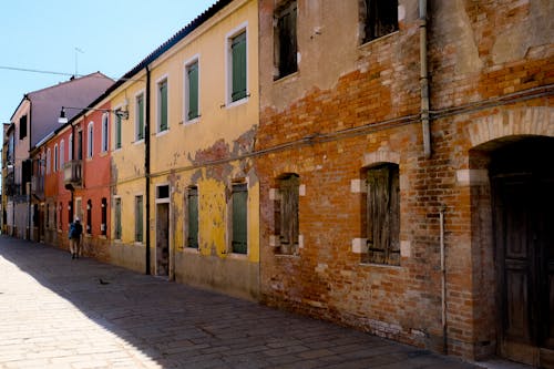 Photo of an Alley with Buildings