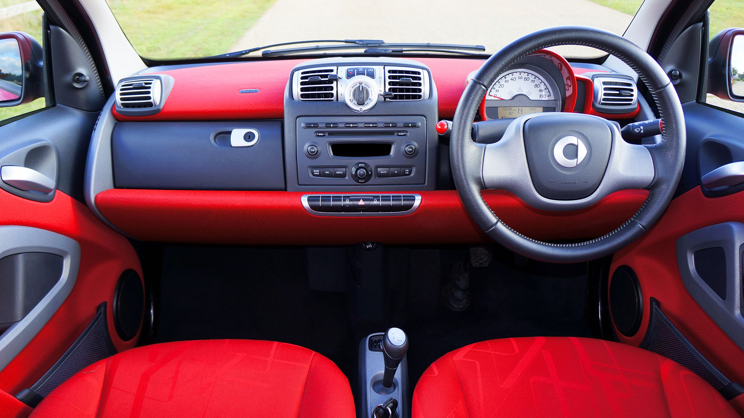 Red Interior Of Smart Fortwo Car Free Stock Photo red-interior-of-smart-fortwo-car-free-stock-photo