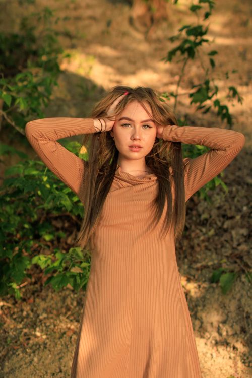 A Pretty Woman in Brown Dress Free Stock Photo A Pretty Woman in Brown Dress Free Stock Photo