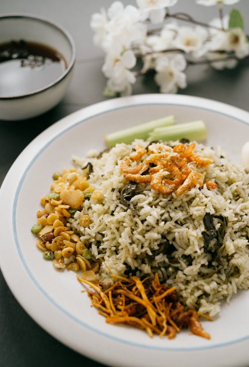 Rice Dinner on Plate