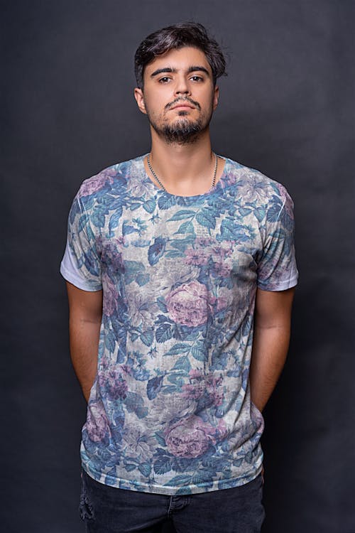 Young Man in a Patterned T-shirt